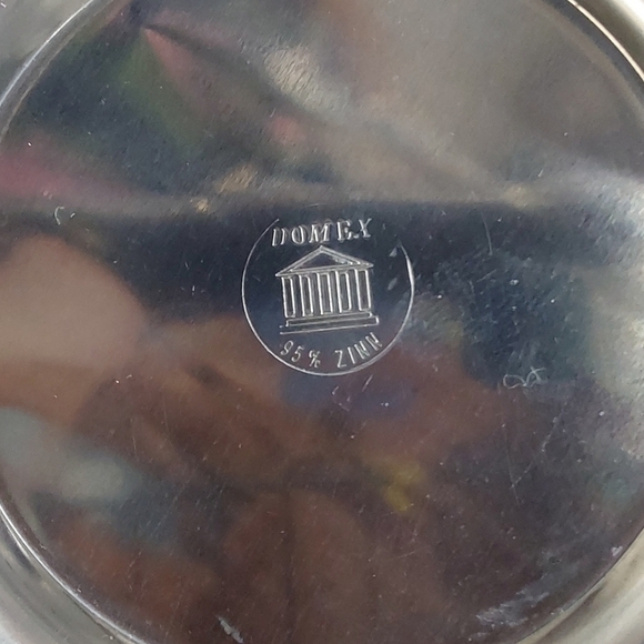 Vintage 80's Domex France Glass Beer Stein 95% zinn pewter lid - Picture 7 of 9